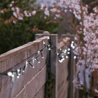 10m Solar Power Outdoor LED Fairy Lights Green Cable White Garden Décor