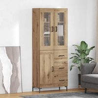 vidaXL Highboard Cabinet with Shelf 2 pcs Artisan Oak Engineered Wood