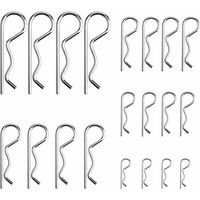 20 Pièces R Clips Goupilles de Retenue, Kit d'assortiment de Goupilles d'attelage à Goupille Fendue Robuste Plaqué Zinc pour Systèmes de Verrouillage de Camion de Remorquage, M1.2-M3.5