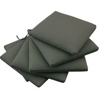 Lot de 6 Coussins de chaise de jardin extérieur Rembourrage 3 cm Tissu Polyester dim. 42L x 42l cm Gris foncé