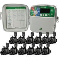 Programador de Riego ESP-TM2 12 zonas Exterior Rain Bird Riego Automatico para Jardin 12 Electroválvulas 100HV 24V 1''