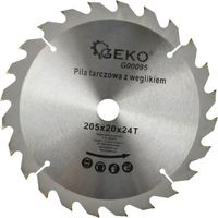 Lame de scie circulaire geko circular saw blade 205x20mm 24 dents carbure