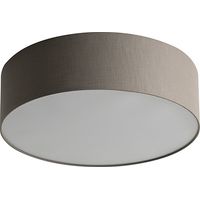 Vivien Plafoniera Cilindrica 48cm - Lampada da Soffitto in Tessuto Tortora con Attacco E27, Classe I, IP20, Design Moderno - Rossini Group
