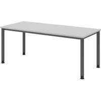 bümö Schreibtisch Serie-H Rechteck: 180 x 80 cm Grau Graphit