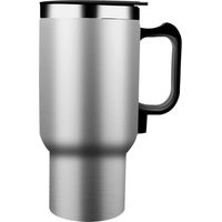 Car Thermos Cup 12V 300ml Stainless Steel Electronic Thermal Travel Mug Insulated Mug Silver