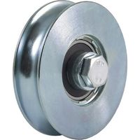 Grooved wheel - 80mm - Zinc-coated steel - 1 ball bearing - For sliding gate