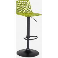 Sgabello design cucina bar base nero opaco regolabile Grand Soleil Spider Matt - Verde Anice