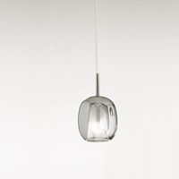 Suspension en Verre Borosilicaté Fumé Miroir avec Câblage E27, Design Moderne 17,5x30,5 cm, Câble Réglable 300 cm - Marque Perenz, Italie.