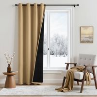 Rideau Thermique Isolant Anti Froid et Chaleur avec Doublure, Rideau de Porte Isolant Thermique Lot de 1, Double Rideaux Occultant et Thermique Epais 132x245 CM(Largeur x Hauteur), Taupe