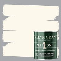 EVELYN GRANT All-IN-ONE Paint & Primer - Multi-Surface Paint For Interior Walls, Outdoor Garden & Exterior Walls, Wood Furniture - High Durability Multi-Feature - Ivory Cream - 1L - Matt