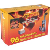 Favorit Anzündwürfel weiß, 96 Stück Grillanzünder & Holzkohle