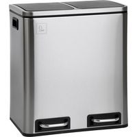 SVITA TM2X15 Mülleimer 30 Mülltrennsystem Abfalleimer mit Fächern Silber