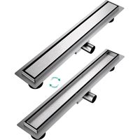 EMKE Duschrinne 60 cm Edelstahl Komplettset befliesbar mit Siphon, Geruchsverschluss & Haarsieb Chrom