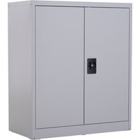 Armadietto Mobile Ripiano Regolabile Chiusura di Sicurezza per Casa Ufficio Garage Acciaio 80x40x92.5cm Grigio