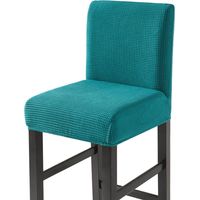 Fundas elásticas para taburetes de bar, fundas para sillas de respaldo bajo, juego de 4, azul lago