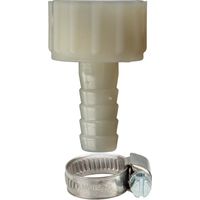 tecuro Schlauchtülle Ø 19 mm x 3/4 Zoll ÜWM, Nylon weiß - inkl. Edelstahlschlauchschelle