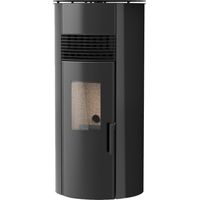 Estufa de pellets 9 kW AMAZON (puerta de cristal) - SOLZAIMA Color: Negro