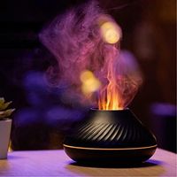 Jusch – Diffuseur d'huiles essentielles humidificateur 130 ml – 7 couleurs LED – Fonctionnement ultra silencieux – Effet flamme réaliste