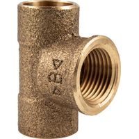 Rotguss-Lötfitting T-Stück 22 mm x 1/2 Zoll IG - Typ 4130G, DVGW