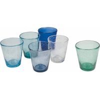 Villa d'Este Home Tivoli 5907746 Cancun Marea Set 6 Bicchieri Acqua 330 ml Vetro Soffiato Lavastoviglie colore Multicolore