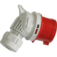 CEE-Winkelstecker Twist 16A, 5-polig, IP44, 400V - rot/grau