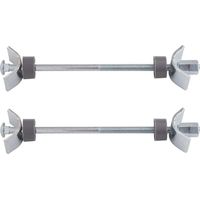 2x vis relieuse pour plan de travail M6 x 150mm avec étrier fixation et bague plastique ferrure assemblage jonction panneaux bois meuble lit goujon connecteur