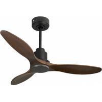 Tenerife de Klassfan - Super destratificateur et ventilateur DC 132 cm Gris basalte pales bois sombre sans Lumière 25 à 35 m²