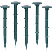 YMYNY Garden fixing stakes made of plastic, for the garden to secure weed control materials, UV protection (100 pieces, green)