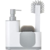 DISPENSADOR JABON+ESTROPAJERO BLANCO