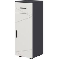 Mobiletto Bagno Truciolato con Cassetto e Armadietto 2 Livelli Regolabili Grigio 30x30x82 cm