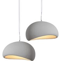 2X 60CM Lustre Personnalisé Créatif D'Intérieur Plafonnier Rétro E27 Suspension Lustre Moderne Gris