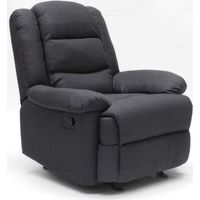 Klappbarer Schaukelsessel Relaxsessel mit Fußstütze Stoff Design Sofia - Schwarz
