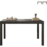 Table de salle à manger cuisine 140x90 cm en bois moderne pieds en fer Sartel - Gris