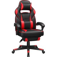 Songmics – Chaise gaming ergonomique avec repose-pieds télescopique – Support lombaire – Hauteur réglable 47-57 cm – Charge 150 kg – OBG73BRV1