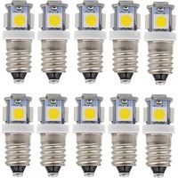 E10 AC LED Ampoules-10 pcs 6V 5 lampes LED-E10 Miniature Vis 50Lm (AC 6V)