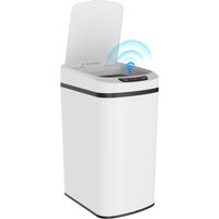 Cestino Rifiuti da 12L a Infrarossi con Secchio Rimovibile, in Acciaio Inox, ABS e PP, 28x22x41 cm, Bianco