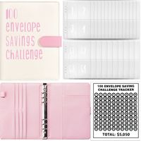Enveloppe Épargne - Porte-Enveloppes en Cuir A5 - 100 Enveloppes Reutilisables - Rose
