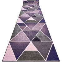 Alfombra de pasillo con refuerzo de goma TRIANGULOS violet 133 cm purple 133x840 cm