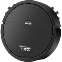 Aspirateur robot USB intelligent 3 en 1 : aspiration, balayage et lavage automatiques, idéal pour les petits appartements (noir).