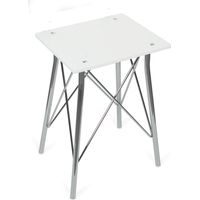 BELTRAN 1902 TABURETE Banqueta Cromo/Blanco Solid Surface Orleans - ref: 064-1902