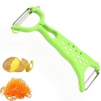 Veggie Glide - Éplucheur Double Fonction en Acier Inoxydable, 2 en 1 pour Éplucher et Râper, Éplucheur à Fruits et Légumes avec Poignée Ergonomique(vert)