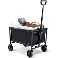 Randaco Chariot de Jardin Chariot de transport pliable, Charge max. 80kg pour le camping, le jardinage, les courses Noir
