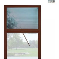 Mosquitera plisada en kit universal reducible Melodie para ventana vertical 160x160 Marrón