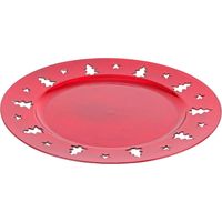 Weihnachtsteller 33cm Plätzchenteller Adventsdeko Nikolausteller Adventsteller wiederverwendbar Mehrweg - rot