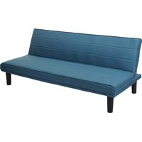 Schlafsofa HHG-463, Couch Klappsofa Gästebett Bettsofa, Schlaffunktion Stoff/Textil 165cm türkis-blau