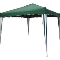 GAZEBO IN ACCIAIO VERNICIATO BIANCO TOP VERDE MT.3X3