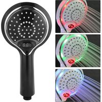 LED-Duschkopf, 3 Farben, LED-Handbrause, Temperaturregelung (Farbe: Schwarz)