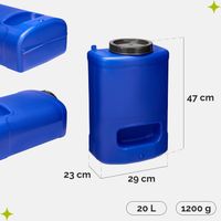 Jerrican Eau 20 L Garronda – Sans BPA, En HDPE Alimentaire, étanche, Pour Camping, Caravane Et Stockage Liquides