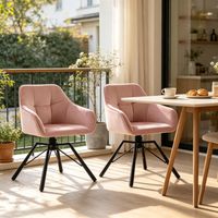 Chaises élégantes pour coiffeuse, chaises de cuisine larges, chaise de salle à manger pivotante, chaises de cuisine avec dossier rembourré (2 chaises)