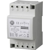 Bloc d'alimentation 12/24 V 1/2 A Classe II Rail DIN – Transformateur 24 V CA – 2 x 12 V à point milieu – Norme EN 61558-2-8 – Cdvi